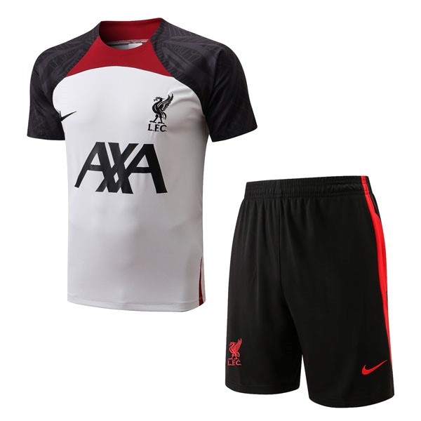 Trainingsshirt Liverpool Komplett-Set 2022-2023 Weiß Grau